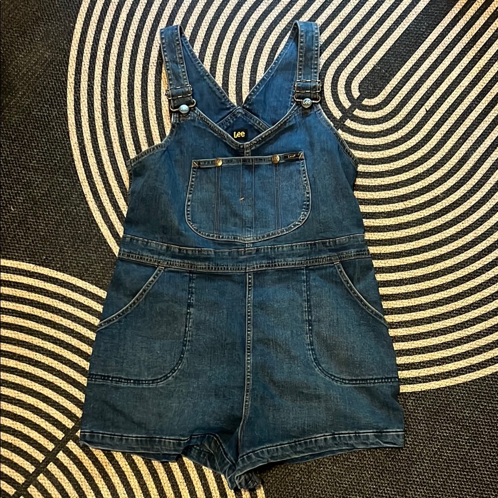Lee Daydream Blue Denim Overalls Classic Bib Design shortalls L 34 waist